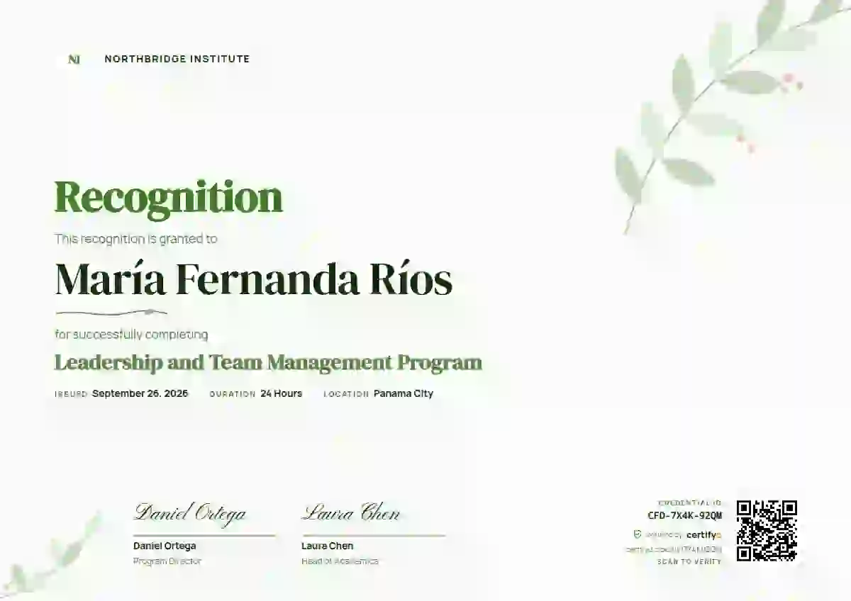 Botanical Moss latin america certificate template