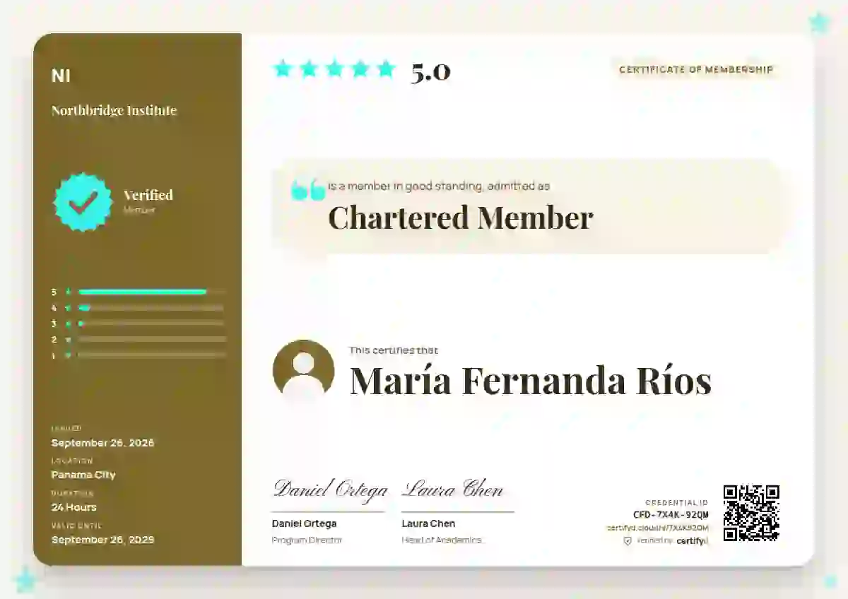 Review Card Marigold membership certificate template