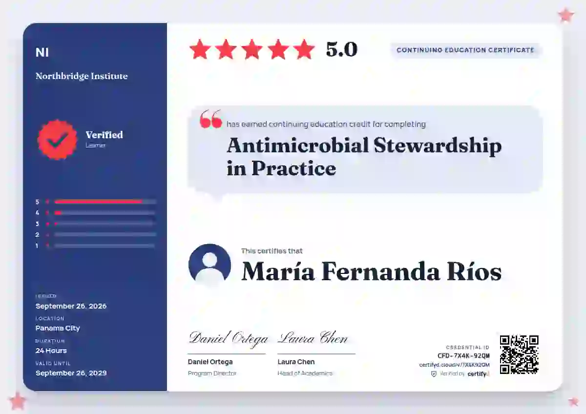 Review Card Sapphire continuing education certificate template