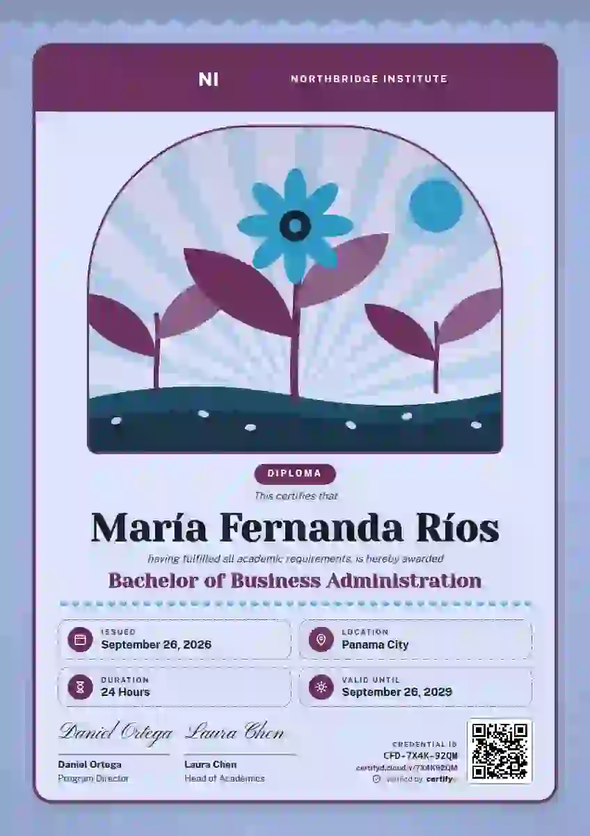 Seed Packet Magenta academic diploma certificate template