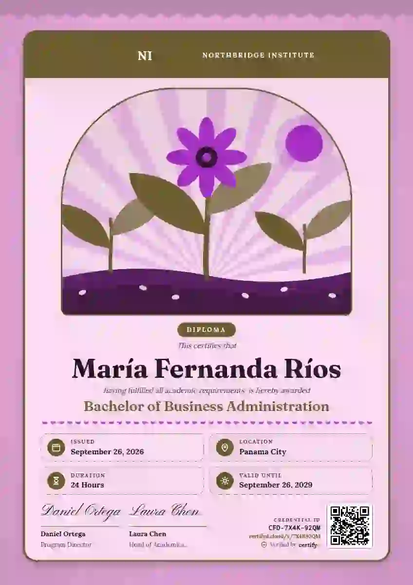 Seed Packet Marigold academic diploma certificate template