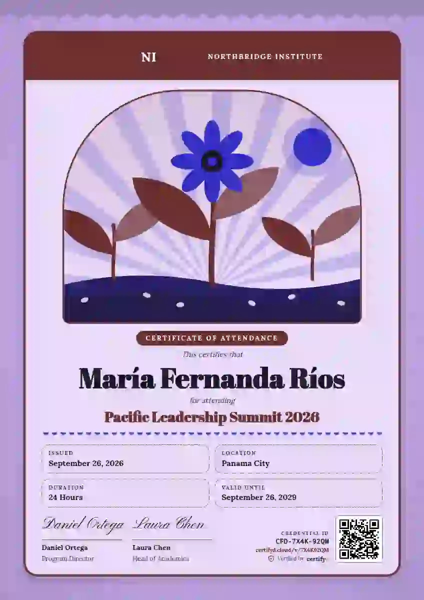 Plantilla de certificado Seed Packet Scarlet de asistencia a eventos