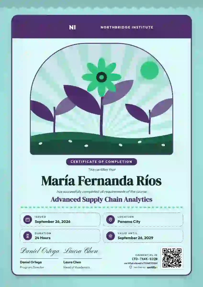 Seed Packet Amethyst course completion certificate template