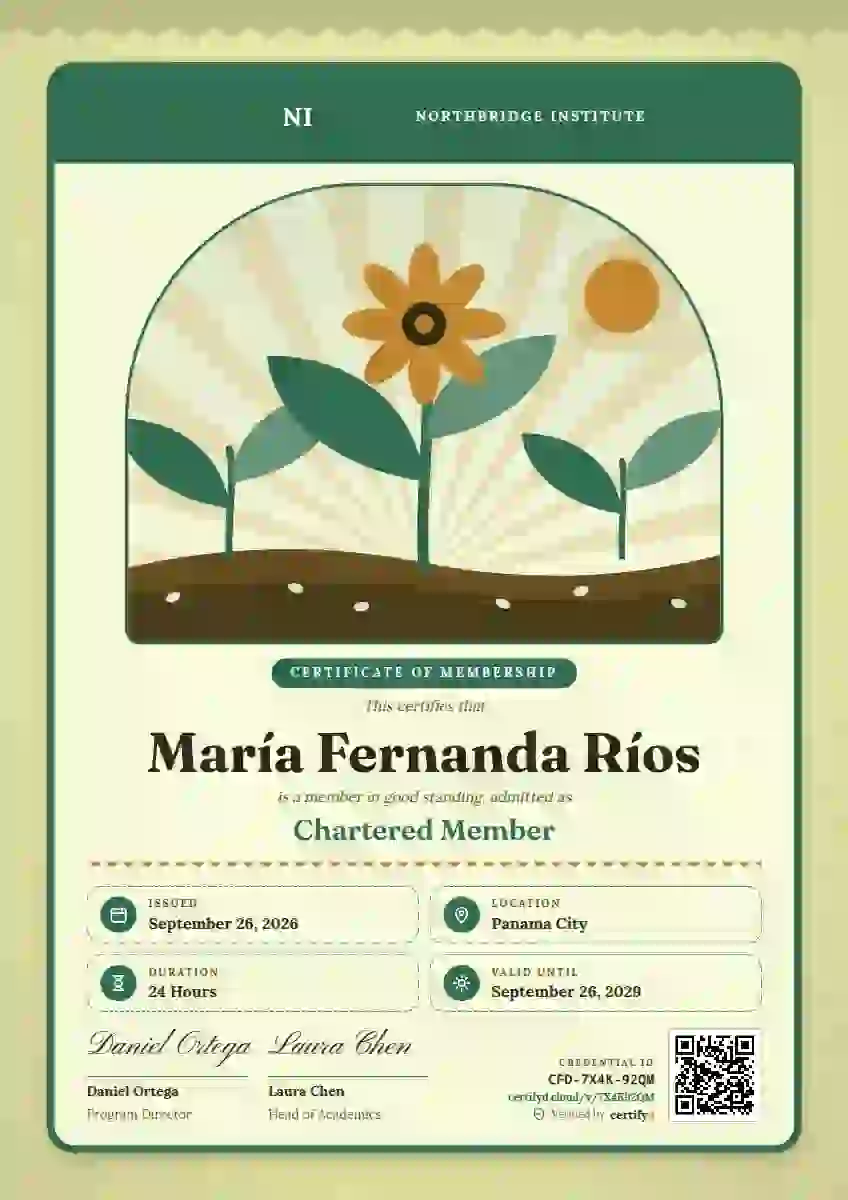 Seed Packet Jade membership certificate template