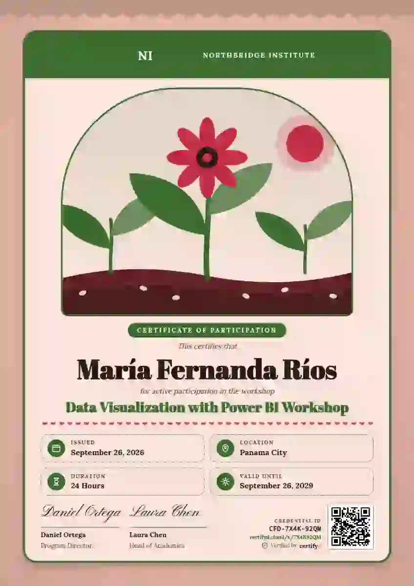 Seed Packet Soft Fern webinar and workshop certificate template