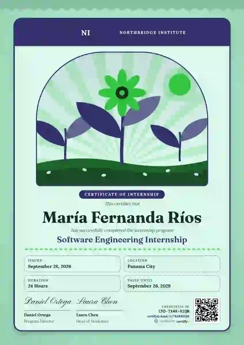 Plantilla de certificado Seed Packet Ultramarine de pasantía
