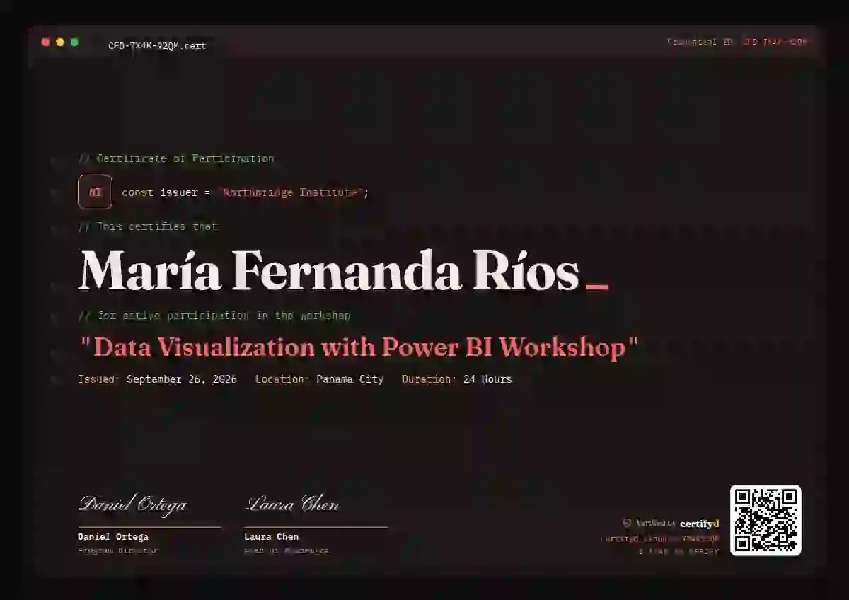 Plantilla de certificado Tech Mono Ruby de webinar y taller