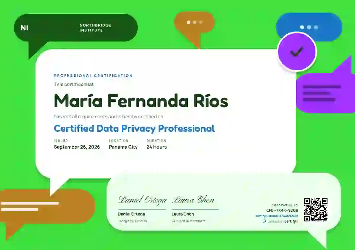 Speech Bubbles Azure professional certification certificate template