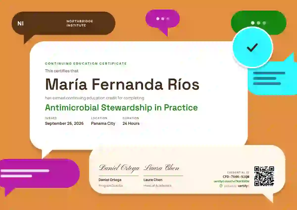 Plantilla de certificado Speech Bubbles Meadow de educación continua
