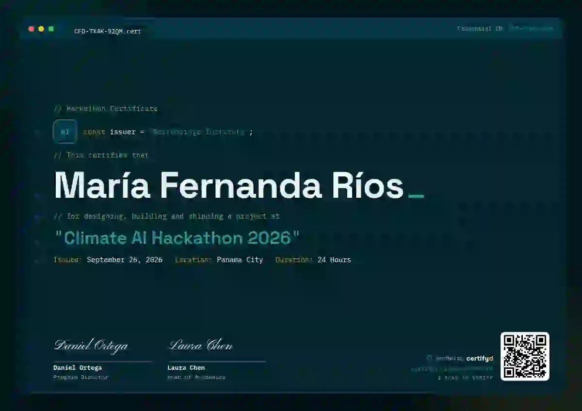 Tech Mono Solarized hackathon certificate template