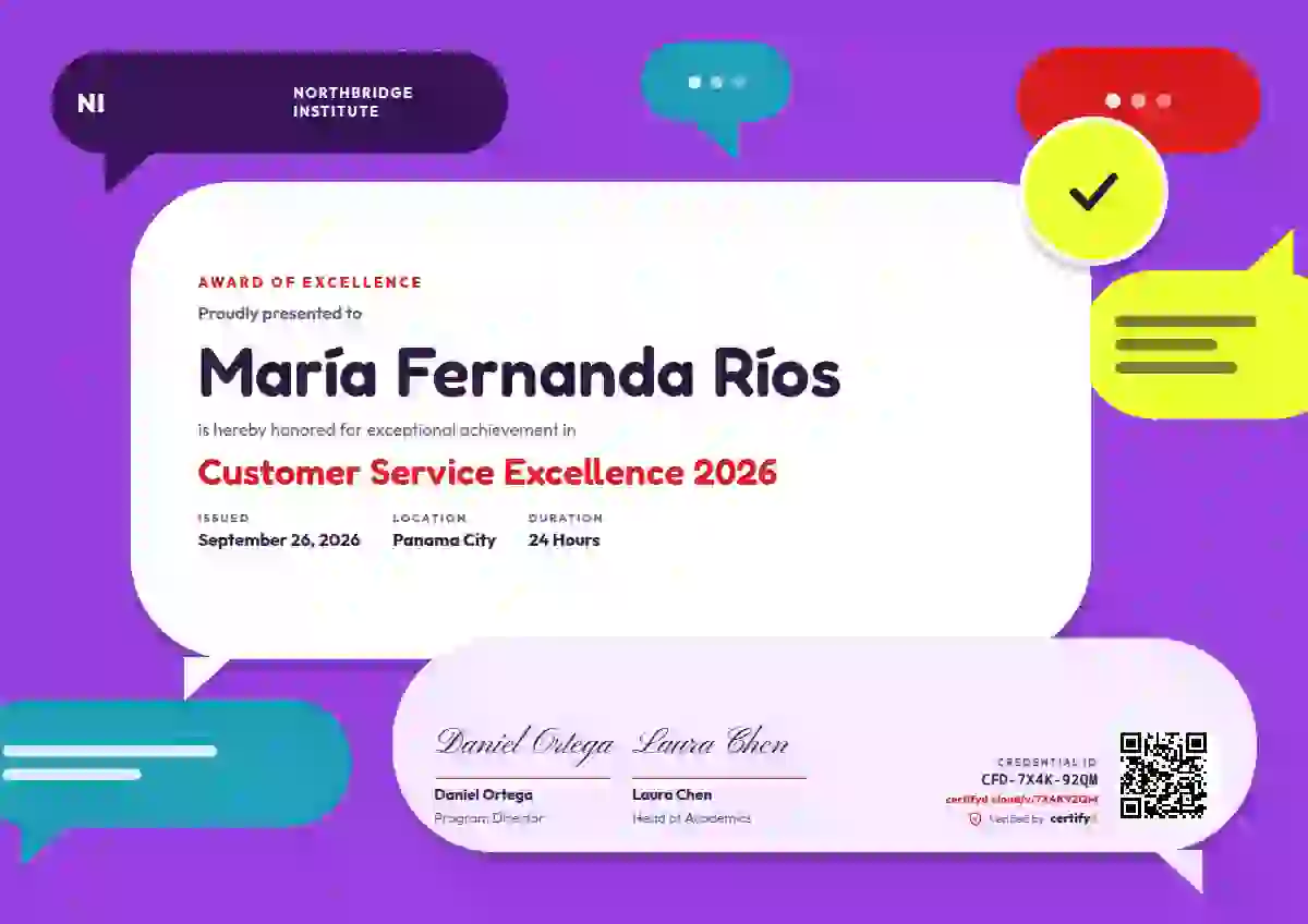 Speech Bubbles Scarlet awards and achievement certificate template