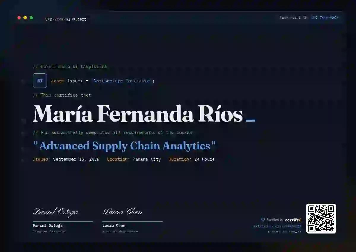 Tech Mono Blue course completion certificate template