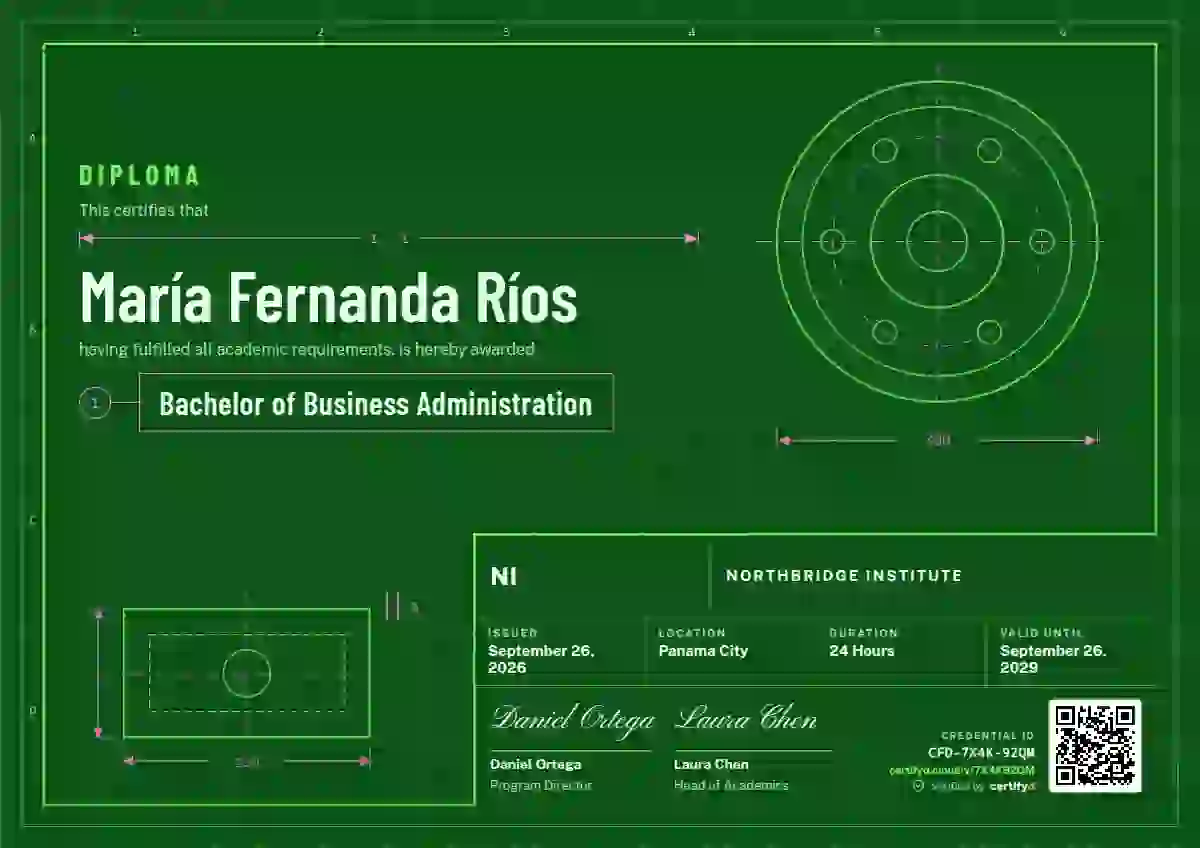 Workshop Blueprint Fern academic diploma certificate template