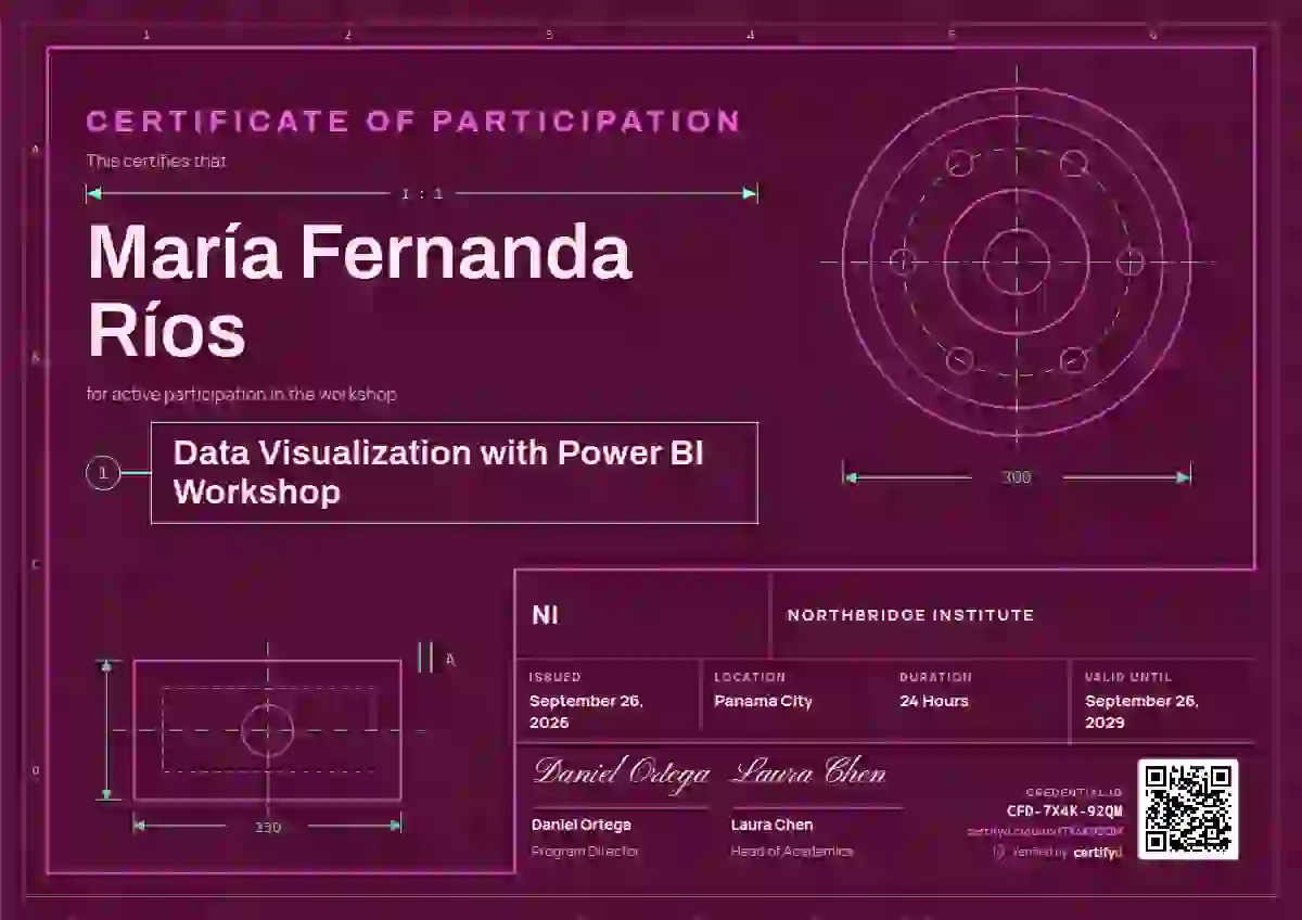 Workshop Blueprint Fuchsia webinar and workshop certificate template