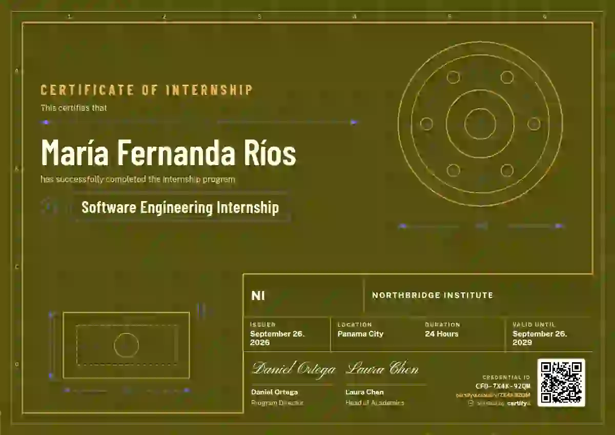 Workshop Blueprint Amber internship certificate template