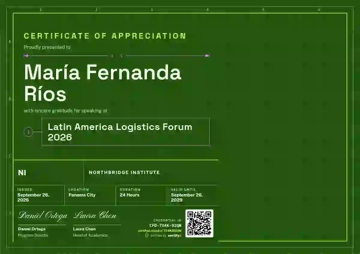 Workshop Blueprint Soft Lime conference speaker certificate template