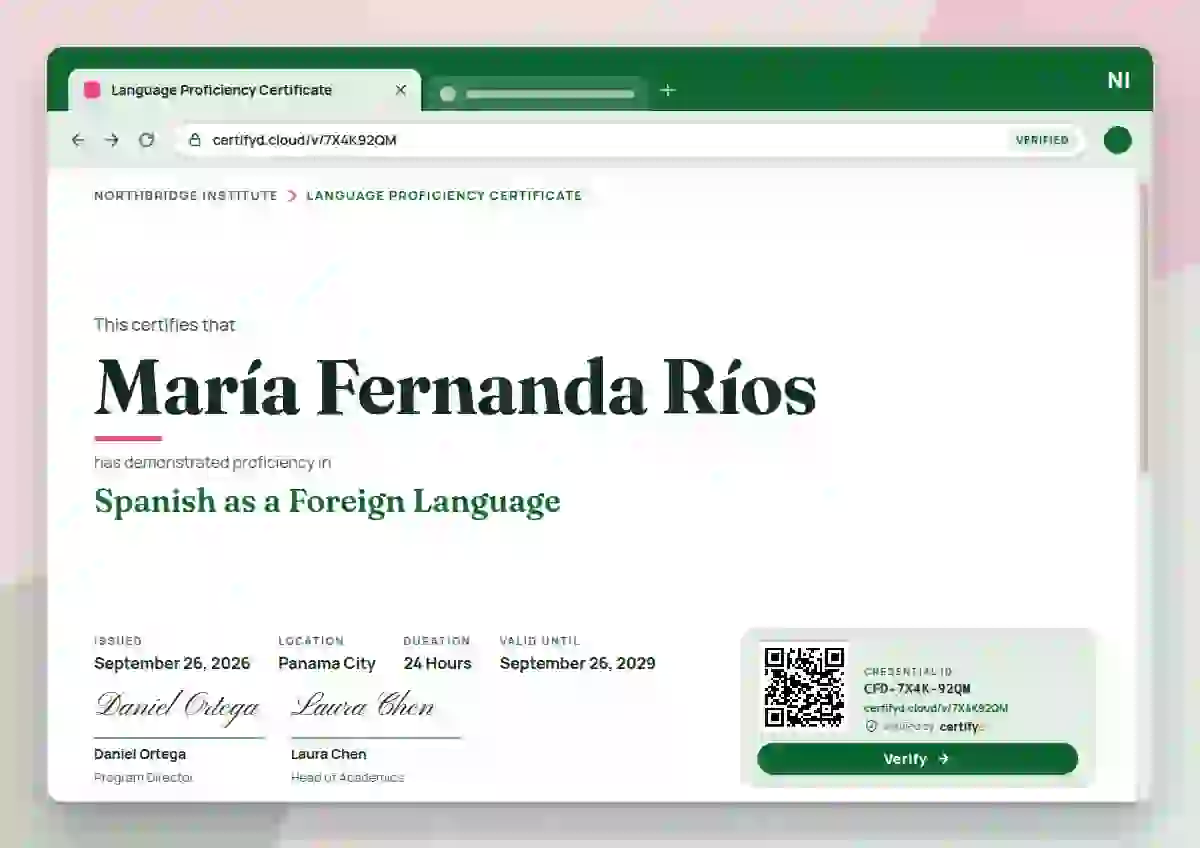 Browser Window Jade No Window Dots language proficiency certificate template