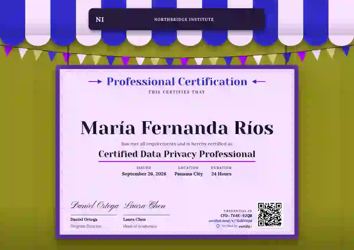 Market Awning Ultramarine No Crates professional certification certificate template