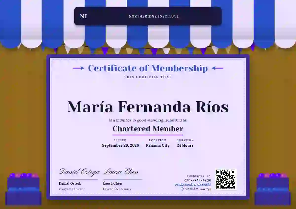 Market Awning Sapphire Tall Awning membership certificate template
