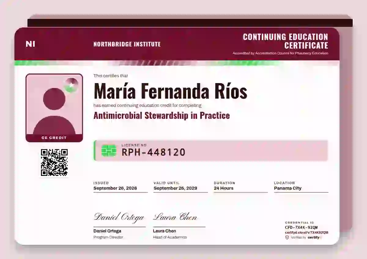 Licence Card Ruby No Machine Strip continuing education certificate template
