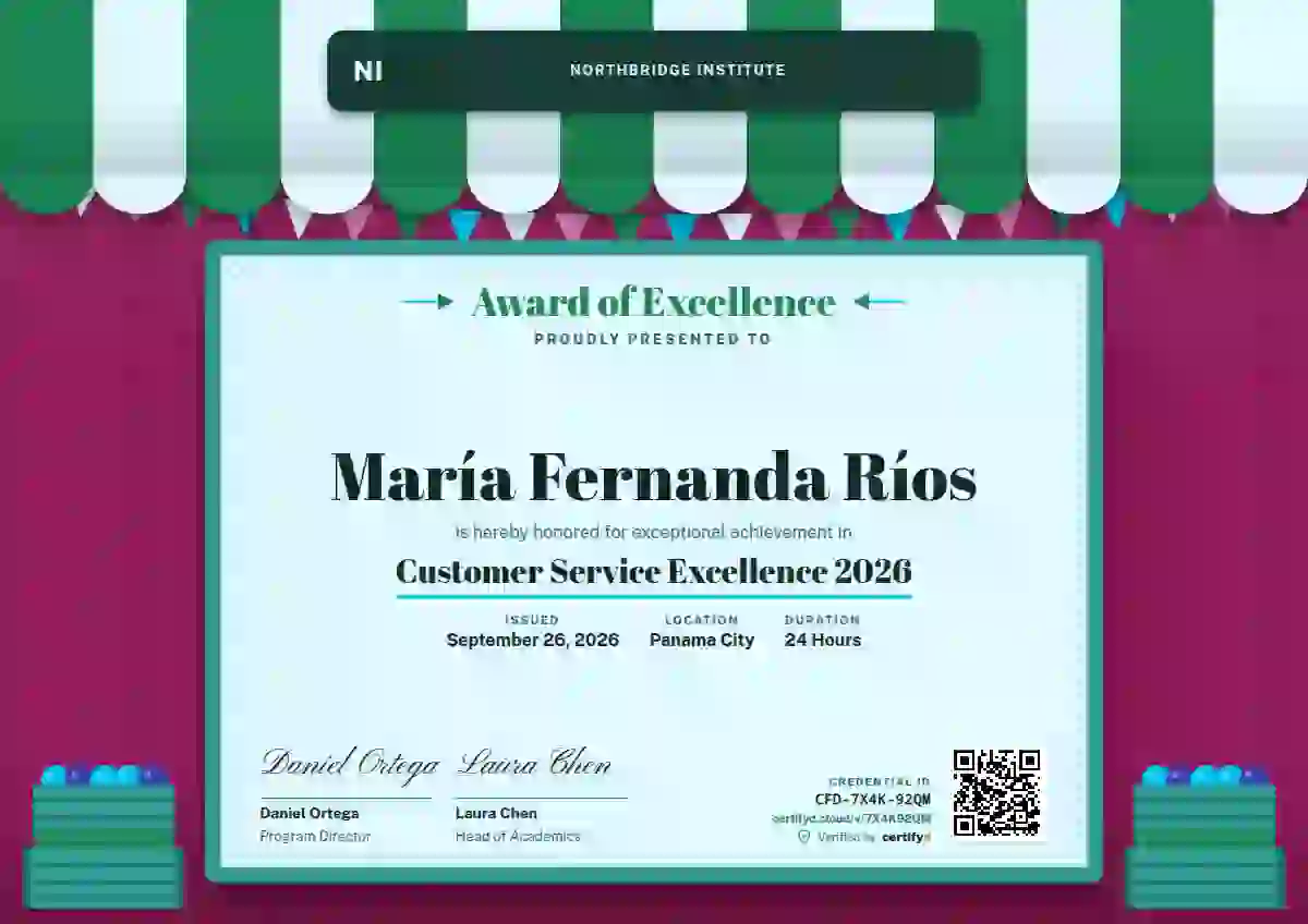 Market Awning Jade Tall Awning awards and achievement certificate template