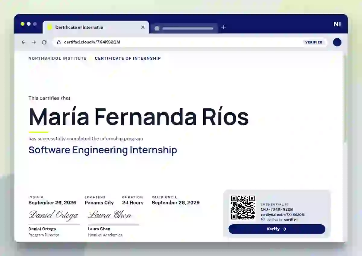 Browser Window Ultramarine Deep Shadow internship certificate template