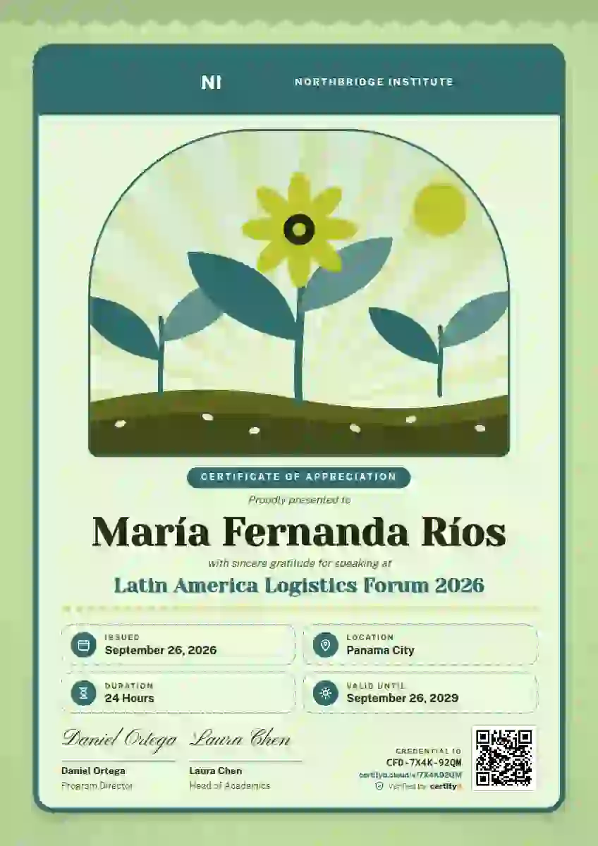 Seed Packet Lagoon Heavy Border conference speaker certificate template