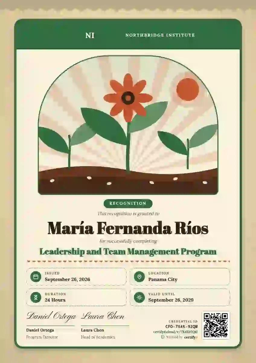 Seed Packet Meadow Heavy Border latin america certificate template
