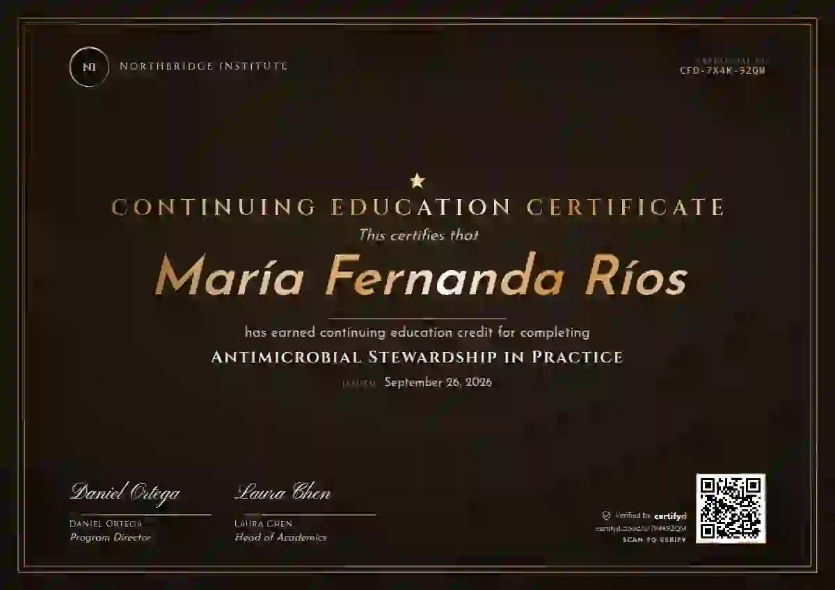 Luxury Foil Bronze continuing education certificate template