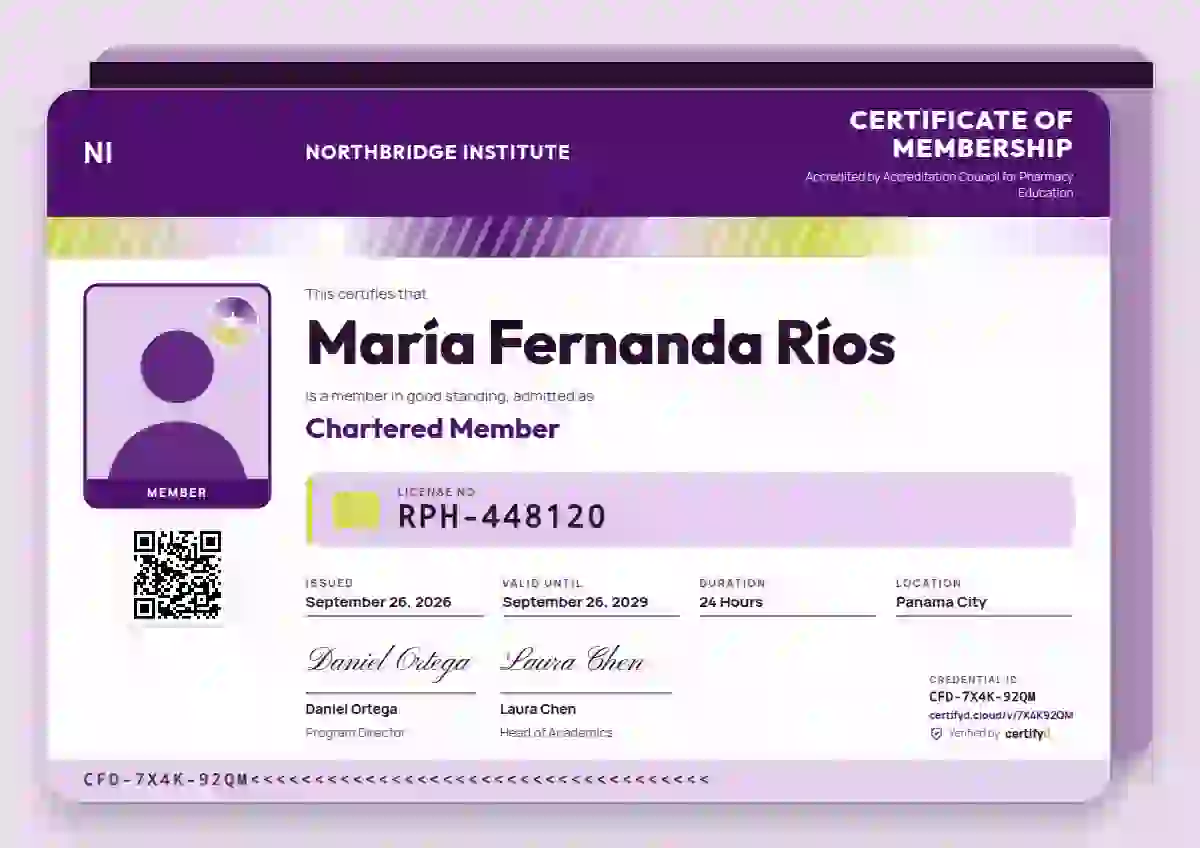 Licence Card Orchid Wide Holo Stripe membership certificate template