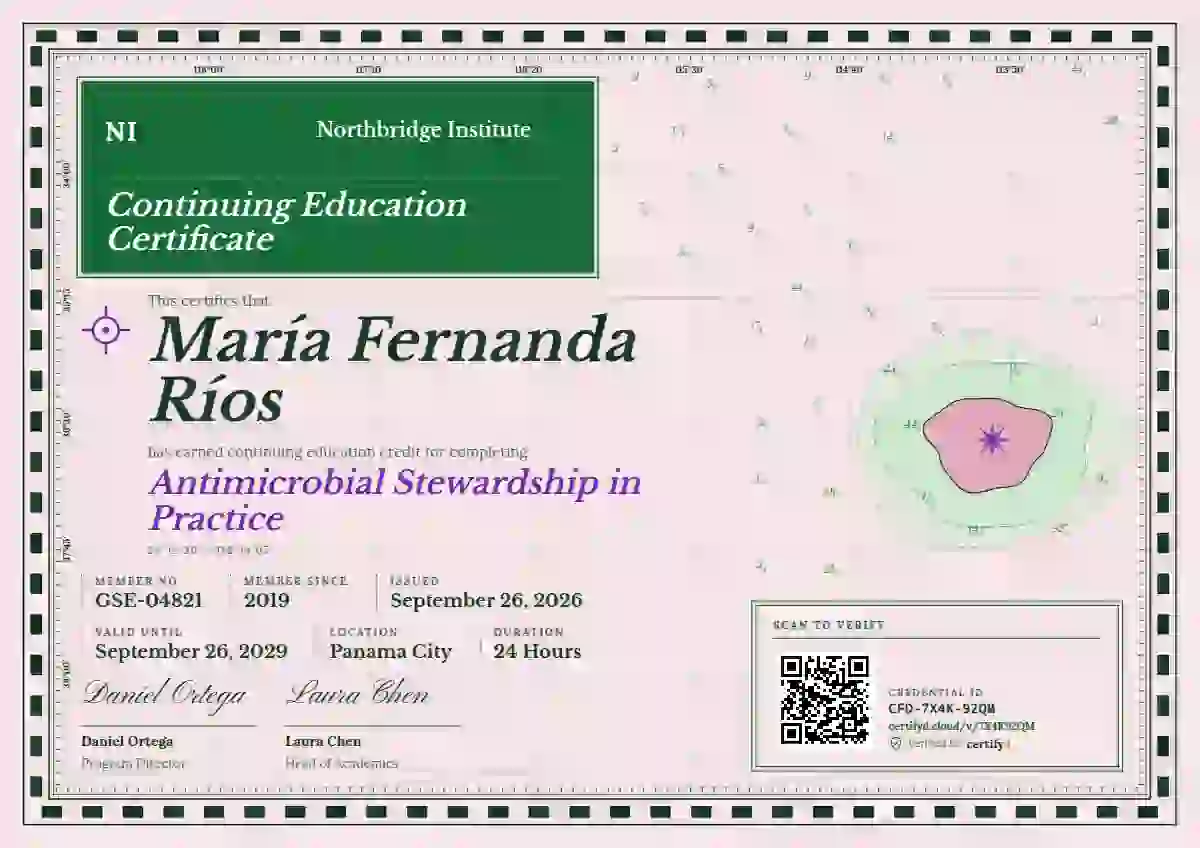 Nautical Chart Jade No Compass Rose continuing education certificate template