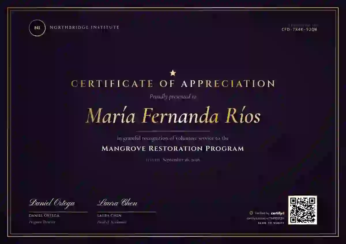 Luxury Foil Violet Gold volunteer appreciation certificate template