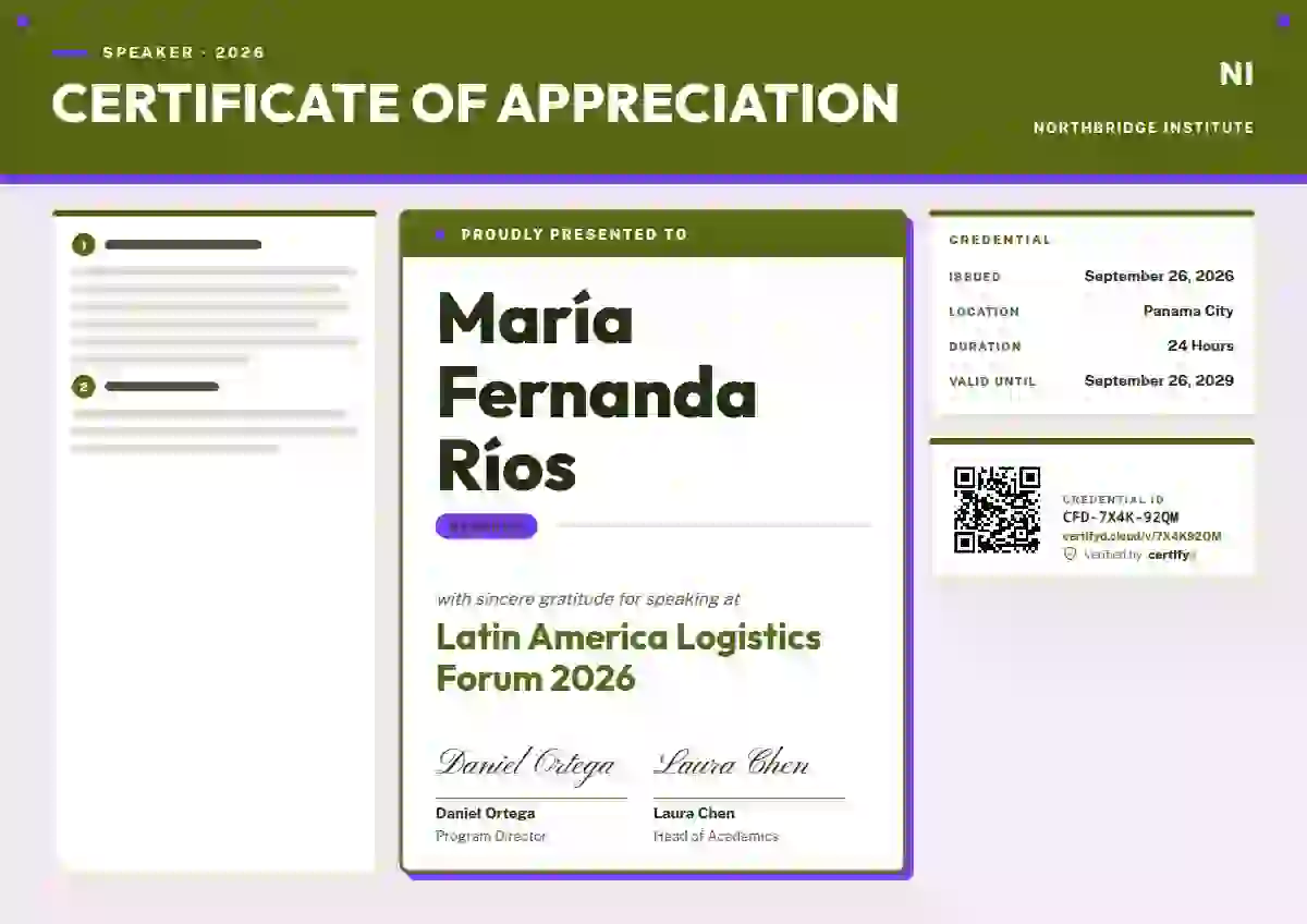 Poster Session Lime No Charts conference speaker certificate template