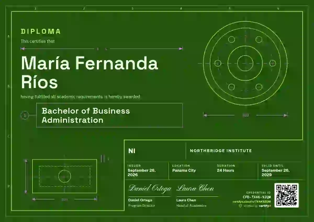 Workshop Blueprint Soft Lime No Heavy Grid academic diploma certificate template