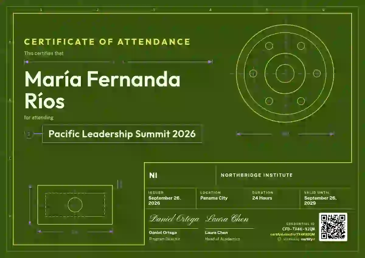 Workshop Blueprint Lime No Heavy Grid event attendance certificate template