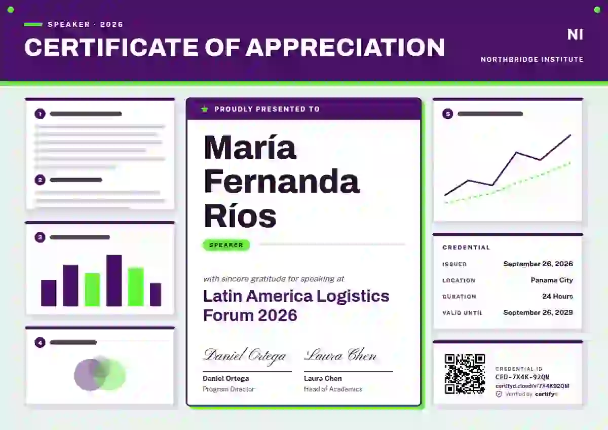 Poster Session Orchid Thick Boxes conference speaker certificate template