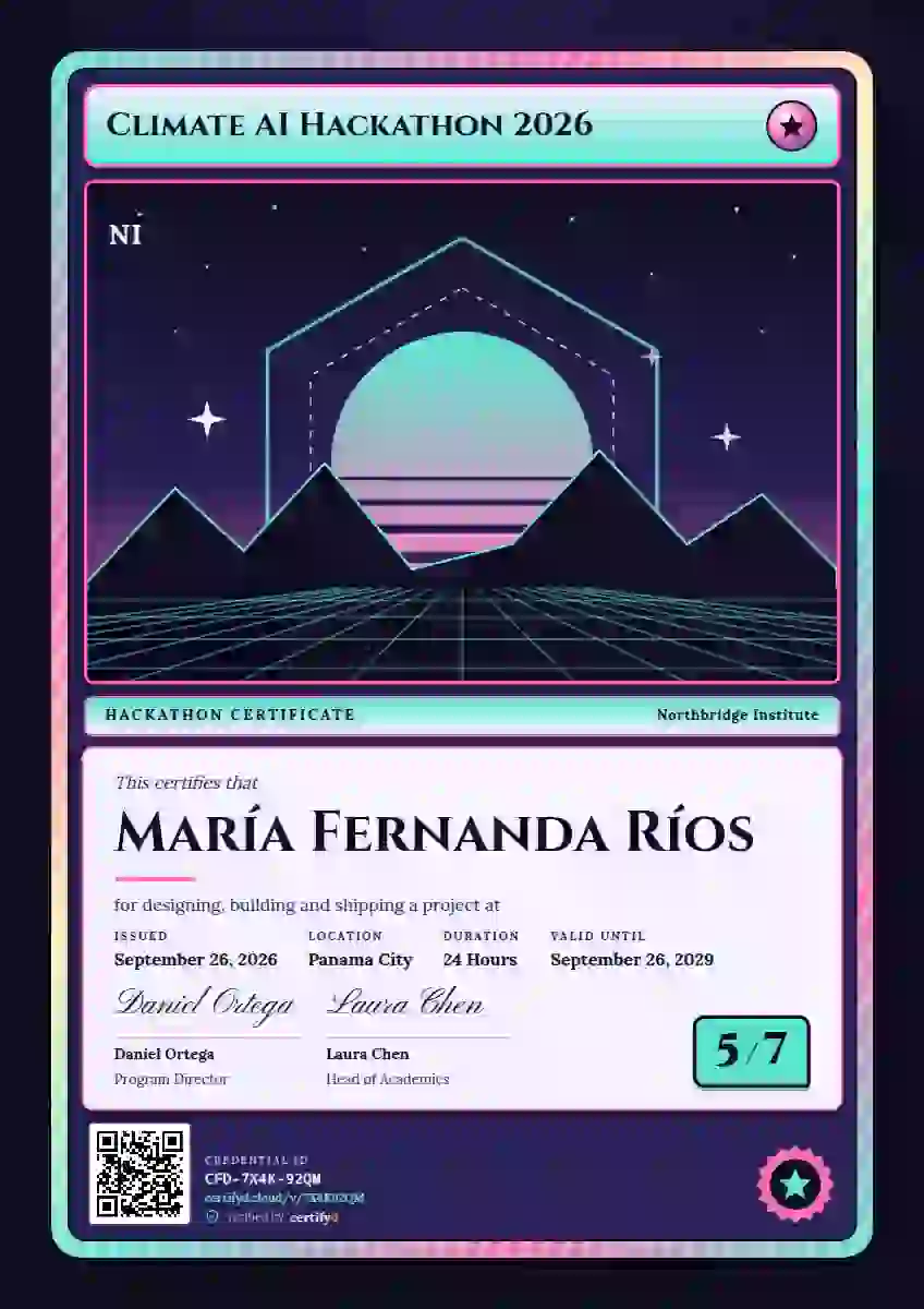 Trading Card hackathon certificate template