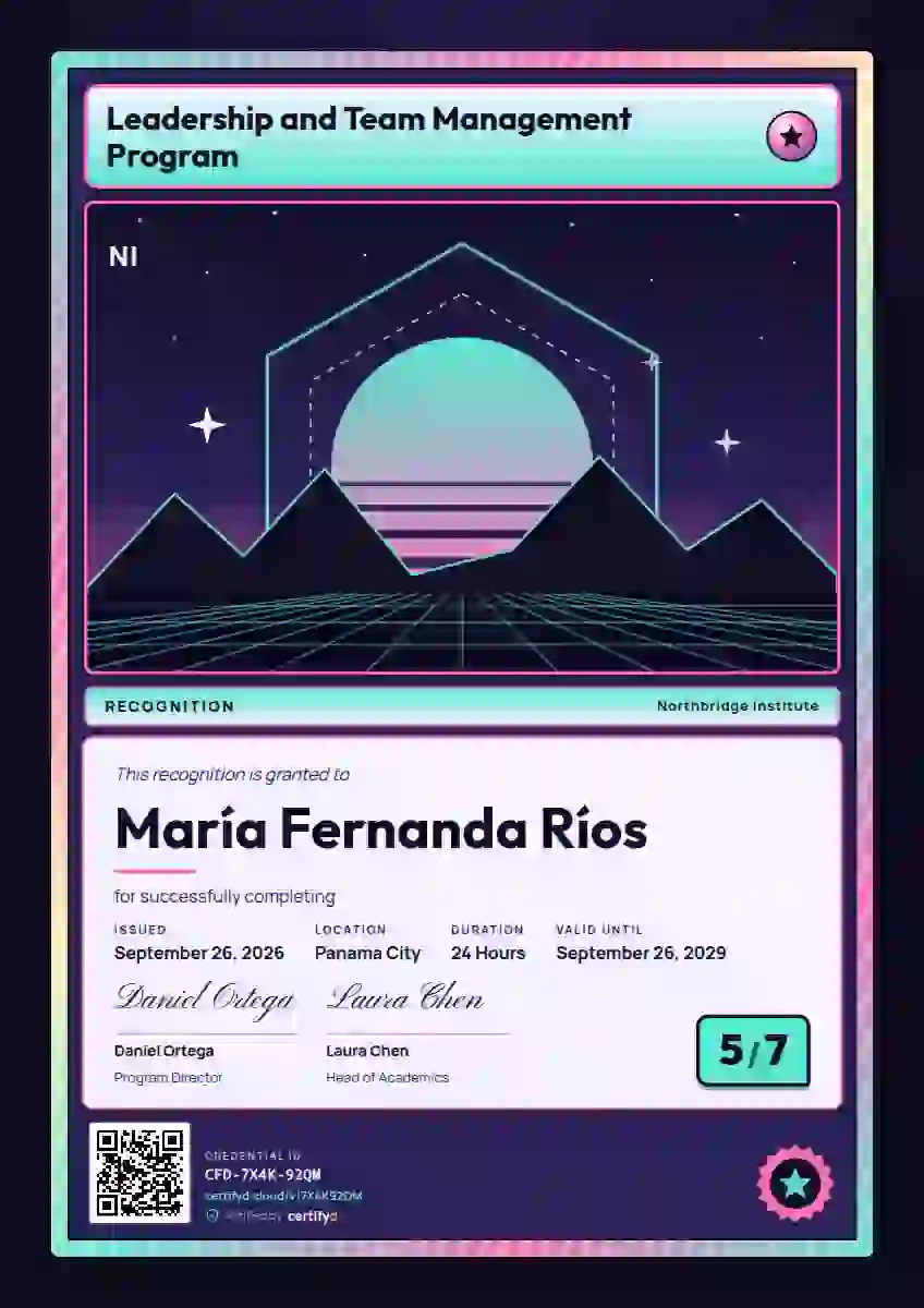 Trading Card Seafoam latin america certificate template