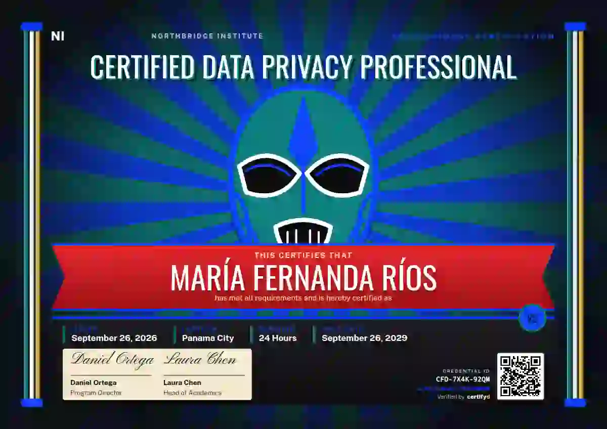 Lucha Libre Lagoon professional certification certificate template