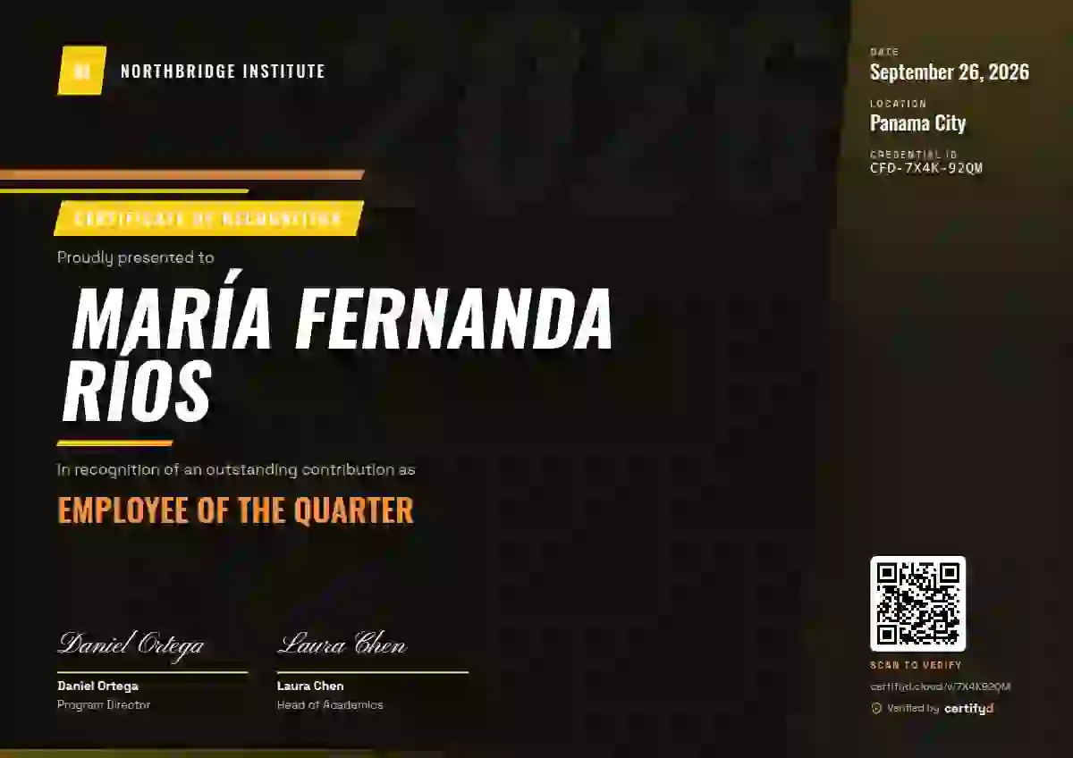 Sports Dynamic Gold employee recognition certificate template