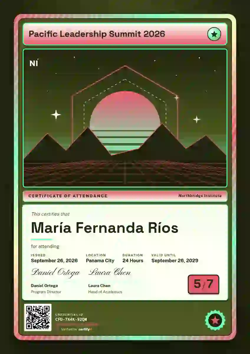 Trading Card Ruby event attendance certificate template