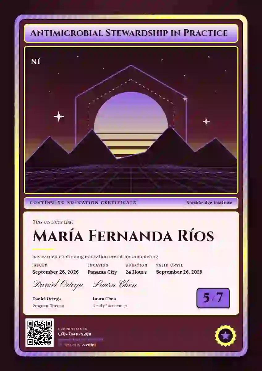 Trading Card Violet continuing education certificate template