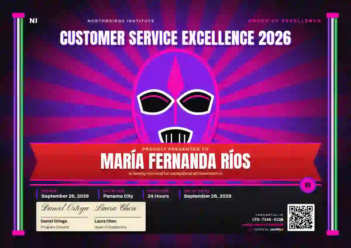 Lucha Libre Amethyst awards and achievement certificate template