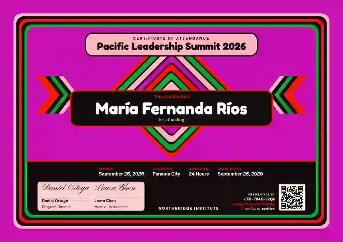 Mola Panel Ruby event attendance certificate template
