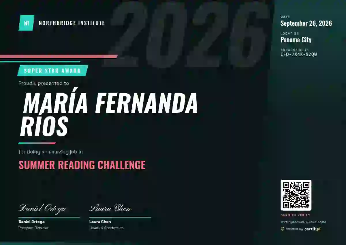 Plantilla de certificado Sports Dynamic Teal de escuela y niños