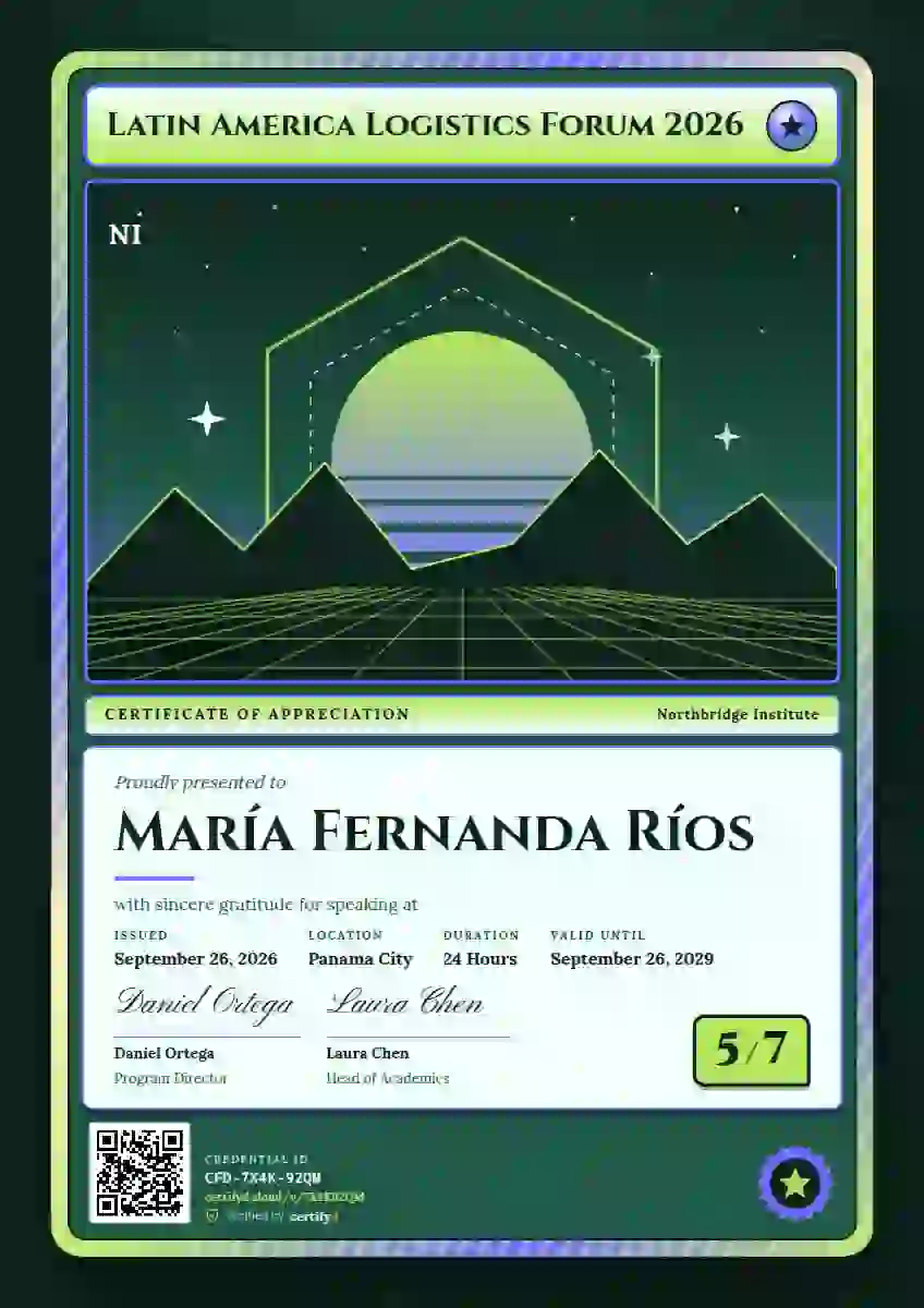 Trading Card Lime conference speaker certificate template