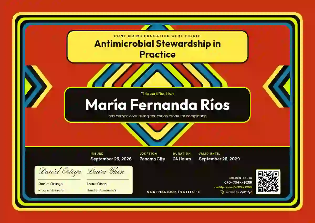 Mola Panel Marigold continuing education certificate template