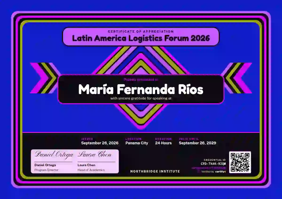 Plantilla de certificado Mola Panel Orchid de ponente de conferencia