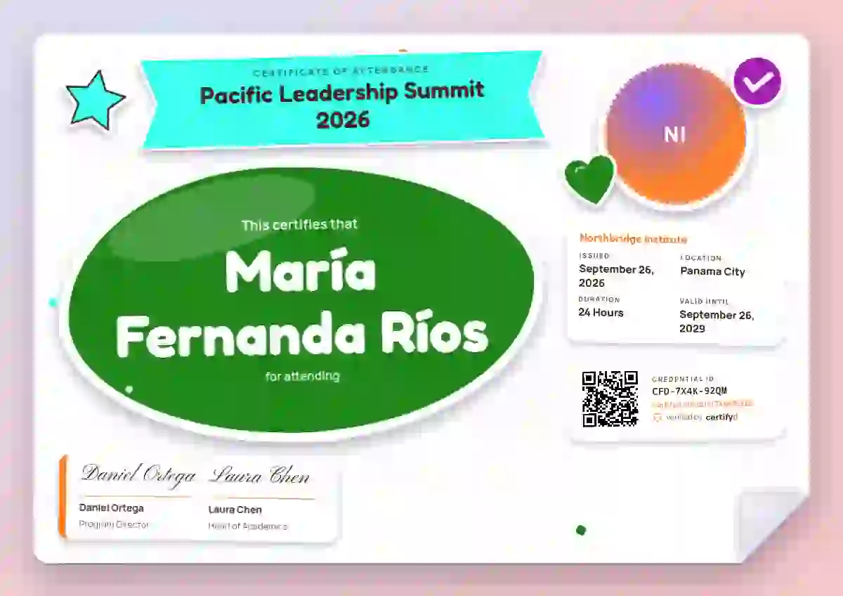 Sticker Sheet Meadow event attendance certificate template
