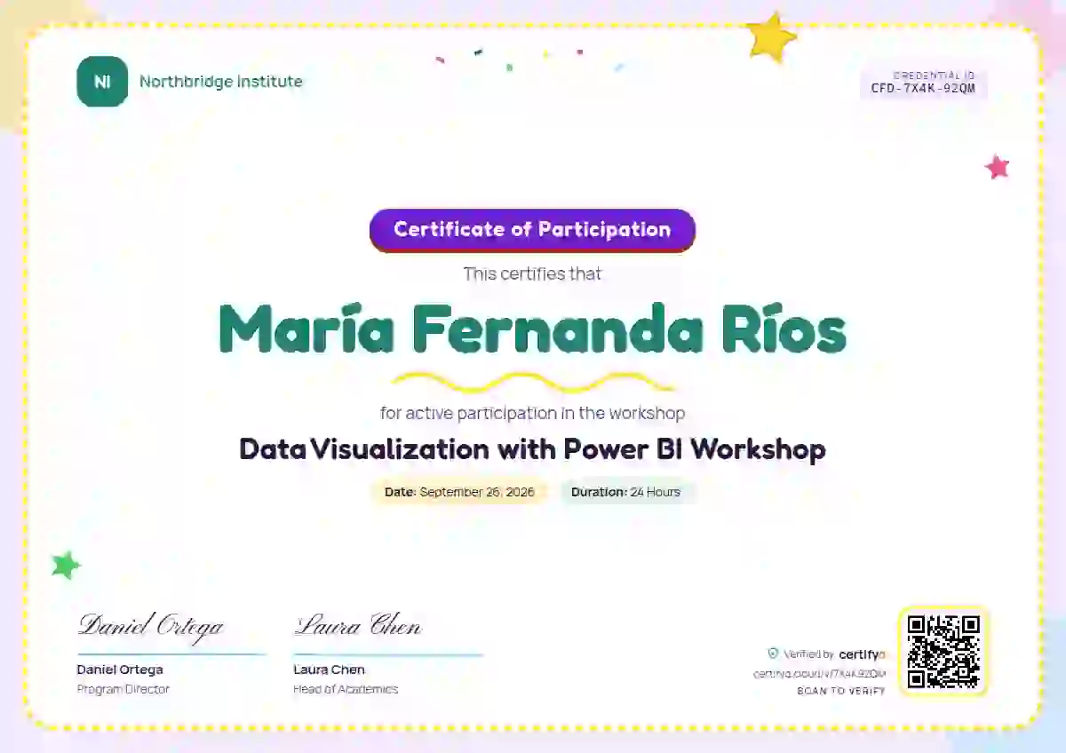 Plantilla de certificado Playful Grape de webinar y taller